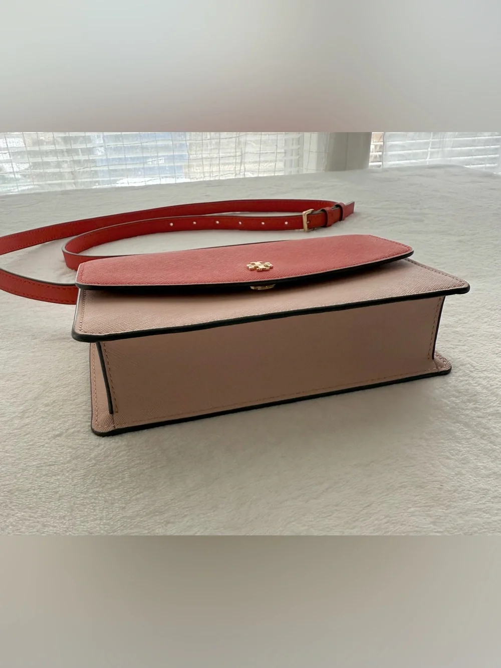 Tory Burch Emerson Color Block Mini Shoulder Bag Bright Samba / Pink Quartz